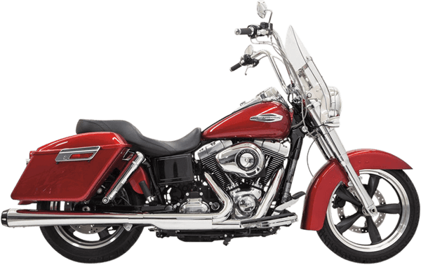 Bassani Manufacturing 1D17R 4in. Slip-On Megaphone Mufflers - Chrome with Black Billet End Caps - sxspowersports