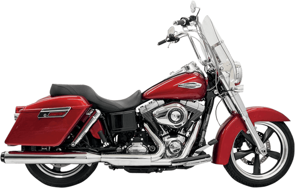 Bassani Manufacturing 1D87R 4in. Quick Change Slip-Ons - Chrome with Black Fluted End Caps - sxspowersports