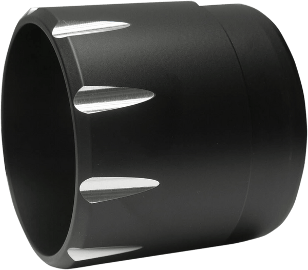 Bassani Manufacturing 1D87R 4in. Quick Change Slip-Ons - Chrome with Black Fluted End Caps - sxspowersports