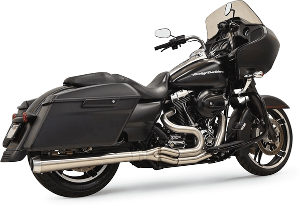 Bassani Manufacturing 1F21SS Long Road Rage III Stainless 2-Into-1 Exhaust System - 4in. Megaphone - sxspowersports
