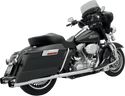 Bassani Manufacturing 1F46RB +P Stepped True-Duals Exhaust System - Black with Black Fluted End Caps - sxspowersports