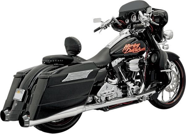 Bassani Manufacturing 1F56RB +P Stepped True-Duals B1 Exhaust System - Black with Black End Caps - sxspowersports