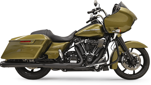 Bassani Manufacturing 1F572RB 4in. Slip-On Megaphone Muffler - Black w/ Black End Caps - sxspowersports