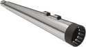 Bassani Manufacturing 1F57DNT5 4in. DNT Megaphone Muffler with Acoustically Tuned Baffle - Chrome with Black Polished End Cap - sxspowersports