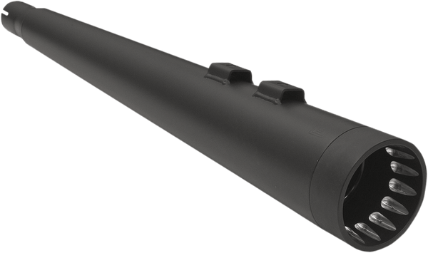 Bassani Manufacturing 1F57DNT5B 4in. DNT Megaphone Muffler with Acoustically Tuned Baffle - Black with Black End Cap - sxspowersports