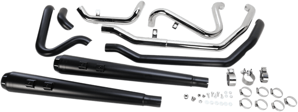 Bassani Manufacturing 1F66RB True Dual Down Under System with Megaphone Mufflers - Black - sxspowersports