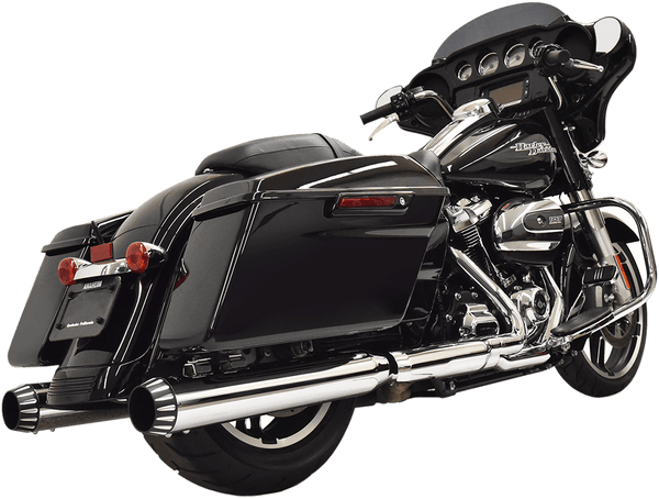Bassani Manufacturing 1F72QNT5B 4in. Quiet DNT Megaphone Mufflers - Black with Black End Cap - sxspowersports