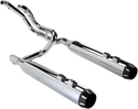 Bassani Manufacturing 1F76R True Dual Down Under System with Straight Can Mufflers - Chrome - sxspowersports