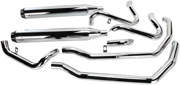 Bassani Manufacturing 1F76R True Dual Down Under System with Straight Can Mufflers - Chrome - sxspowersports