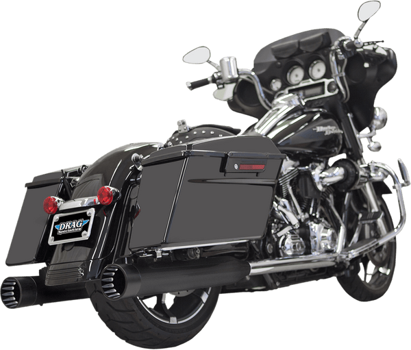Bassani Manufacturing 1F7DNT5B 4in. DNT Straight Can Muffler with Acoustically Tuned Baffle - Black with Black End Caps - sxspowersports