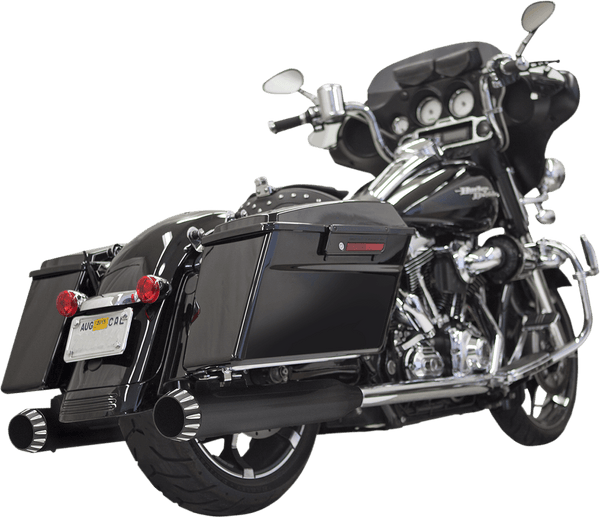 Bassani Manufacturing 1F7QNT5 4in. Quiet DNT Megaphone Mufflers - Chrome with Black End Cap - sxspowersports
