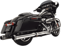 Bassani Manufacturing 1F7QNT5 4in. Quiet DNT Megaphone Mufflers - Chrome with Black End Cap - sxspowersports