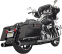 Bassani Manufacturing 1F7QNT5B 4in. Quiet DNT Megaphone Mufflers - Black with Black End Cap - sxspowersports