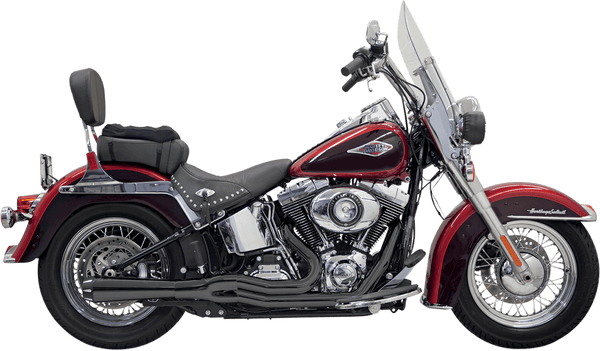 Bassani Manufacturing 1S12RB Road Rage II Mega Power Exhaust System - Short Black Megaphone with Black Fluted End Cap - sxspowersports