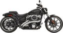 Bassani Manufacturing 1S21F Radial Sweeper 2-Into-2 Exhaust System - Chrome with Chrome Heat Shields - sxspowersports