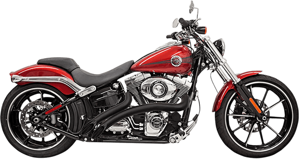 Bassani Manufacturing 1S21FB Radial Sweeper 2-Into-2 Exhaust System - Black with Black Heat Shields - sxspowersports