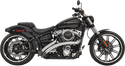 Bassani Manufacturing 1S21FB Radial Sweeper 2-Into-2 Exhaust System - Black with Black Heat Shields - sxspowersports