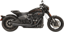 Bassani Manufacturing 1S72RB Road Rage 2-Into-1 Exhaust System - Black with Full Black Heat Shields - sxspowersports