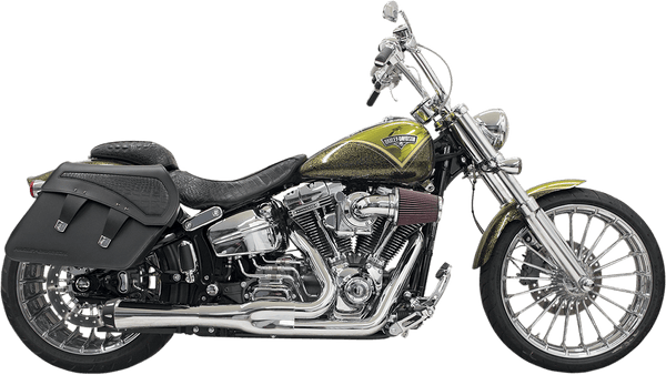 Bassani Manufacturing 1S72RB Road Rage 2-Into-1 Exhaust System - Black with Full Black Heat Shields - sxspowersports