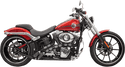 Bassani Manufacturing 1SD2F Radial Sweepers Exhaust System - Black with Chrome Heat Shields with Holes - sxspowersports