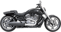 Bassani Manufacturing 1V17RB 4in. Slip-On Mufflers - Straight Cut - Black with Black Fluted End Caps - sxspowersports
