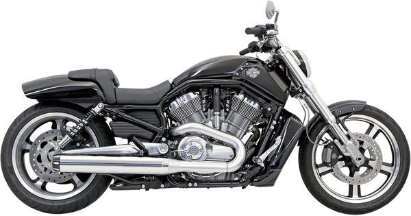 Bassani Manufacturing 1V17RB 4in. Slip-On Mufflers - Straight Cut - Black with Black Fluted End Caps - sxspowersports