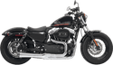 Bassani Manufacturing 1X22R Road Rage II Mega Power Exhaust System - Short Chrome Megaphone with Black Fluted End Cap - sxspowersports