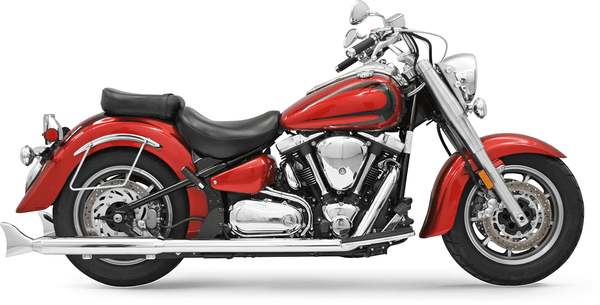 Bassani Manufacturing 31117B 3in. Slip-Ons with 2in. Baffles for Bassani Header Pipes - Slash Down - Chrome - sxspowersports