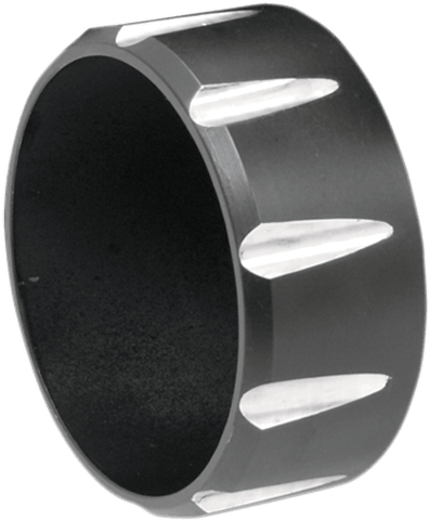 Bassani Manufacturing BE30Q Grooved Billet End Cap for 3in. Firepower Slip-Ons - Black - sxspowersports