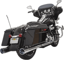 Bassani Manufacturing FLH-517 4in. Slip-On Megaphone Mufflers with 2 1/4in. Standard Baffles - Chrome with Billet End Cap - sxspowersports