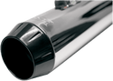 Bassani Manufacturing FLH-517 4in. Slip-On Megaphone Mufflers with 2 1/4in. Standard Baffles - Chrome with Billet End Cap - sxspowersports