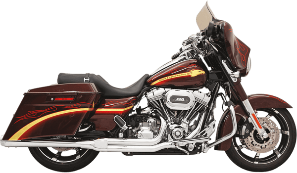 Bassani Manufacturing FLH-737B Road Rage 2:1 Long Megaphone Exhaust System - Black - sxspowersports