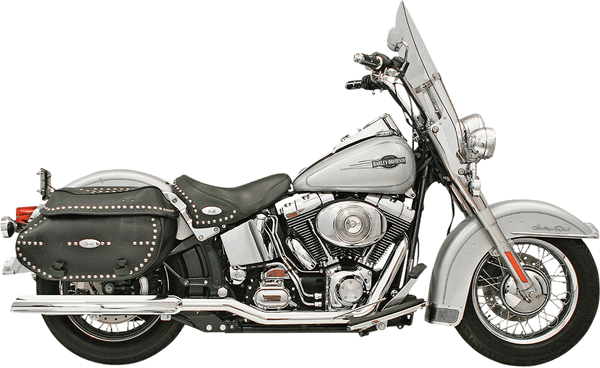Bassani Manufacturing SFT-211 Power Curve True-Dual Crossover Header Pipes for Softails - Chrome - sxspowersports