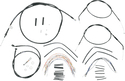 Burly Brand B30-1000 Extended Cable/Brake Line Kit for 14in. Ape Handlebars - Black Vinyl - sxspowersports