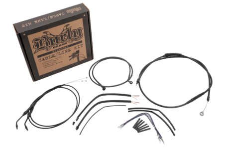 Burly Brand B30-1002 Extended Cable/Brake Line Kit for 14in. Ape Handlebars - Black Vinyl - sxspowersports