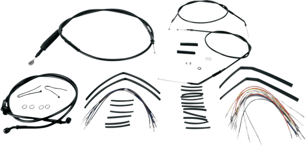Burly Brand B30-1002 Extended Cable/Brake Line Kit for 14in. Ape Handlebars - Black Vinyl - sxspowersports