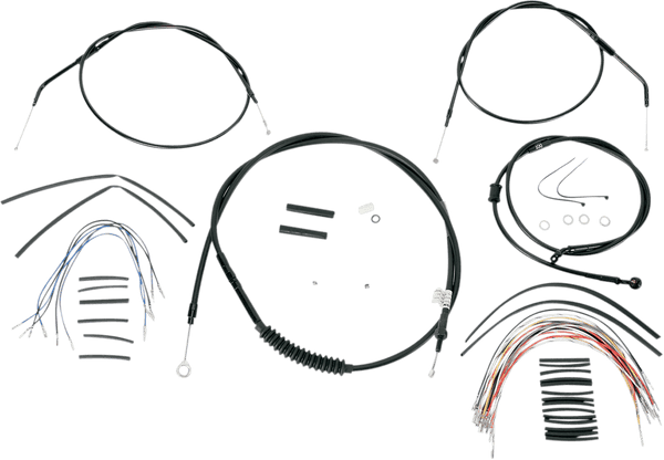 Burly Brand B30-1008 Extended Cable/Brake Line Kit for 12in. Ape Handlebars - Black Vinyl - sxspowersports