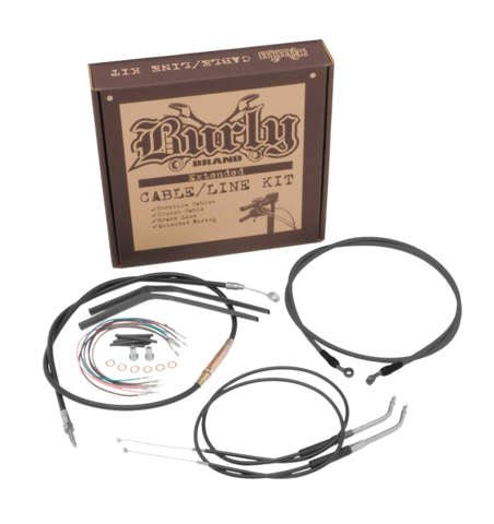 Burly Brand B30-1014 Extended Cable/Brake Line Kit for 16in. Ape Handlebars - Black Vinyl - sxspowersports