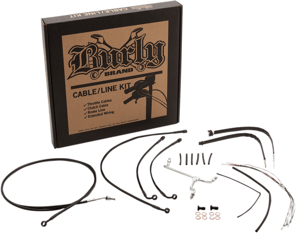 Burly Brand B30-1059 Extended Cable/Brake Line Kit for 18in. Gorilla Handlebars - Stainless Steel - sxspowersports