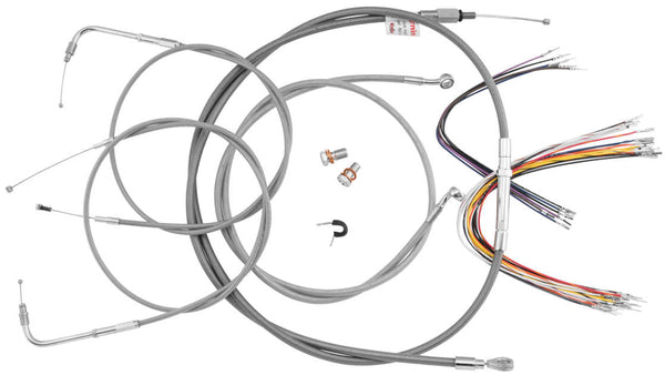 Burly Brand B30-1063 Extended Cable/Brake Line Kit for 16in. Gorilla Handlebars - Stainless Steel - sxspowersports