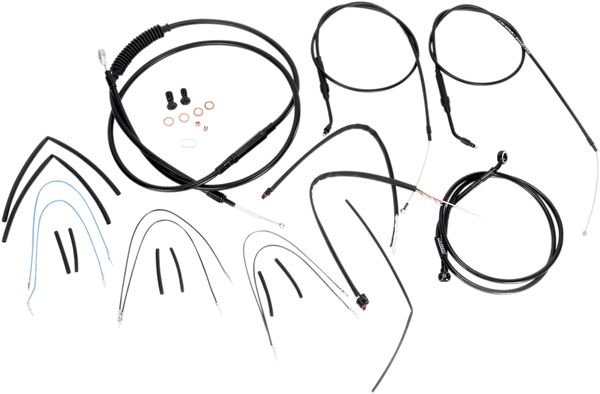 Burly Brand B30-1068 Extended Cable/Brake Line Kit for 14in. Ape Handlebars - Black Vinyl - sxspowersports