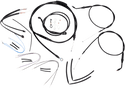 Burly Brand B30-1068 Extended Cable/Brake Line Kit for 14in. Ape Handlebars - Black Vinyl - sxspowersports