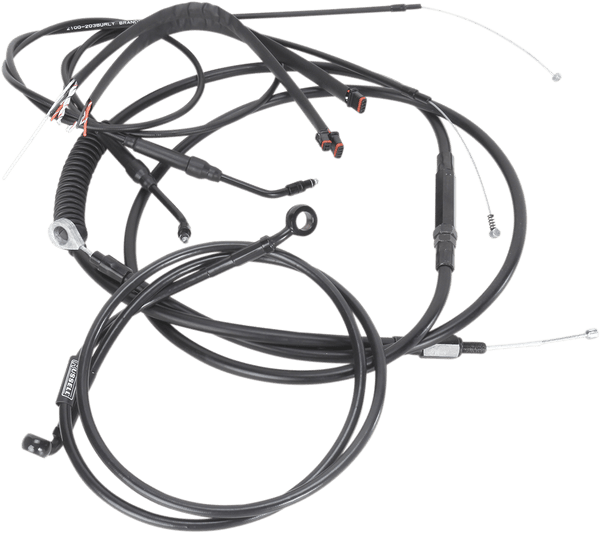 Burly Brand B30-1069 Extended Cable/Brake Line Kit for 16in. Ape Handlebars - Black Vinyl - sxspowersports