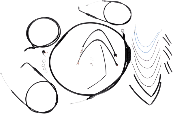 Burly Brand B30-1070 Extended Cable/Brake Line Kit for 14in. Gorilla Handlebars - Black Vinyl - sxspowersports