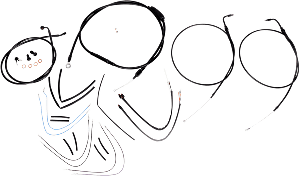 Burly Brand B30-1072 Extended Cable/Brake Line Kit for 16in. Gorilla Handlebars - Black Vinyl - sxspowersports