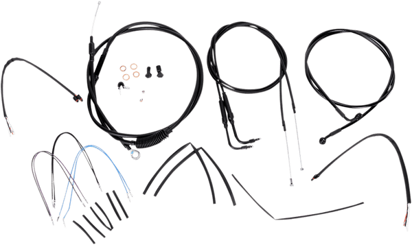 Burly Brand B30-1074 Extended Cable/Brake Line Kit for 18in. Gorilla Handlebars - Black Vinyl - sxspowersports