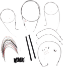 Burly Brand B30-1078 Extended Cable/Brake Line Kit for 18in. Gorilla Handlebars - Stainless Steel - sxspowersports