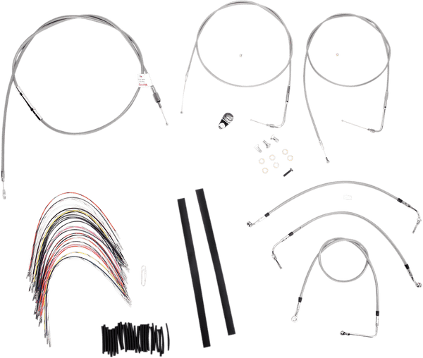Burly Brand B30-1080 Extended Cable/Brake Line Kit for 16in. Gorilla Handlebars - Stainless Steel - sxspowersports