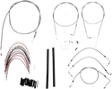 Burly Brand B30-1081 Extended Cable/Brake Line Kit for 18in. Gorilla Handlebars - Stainless Steel - sxspowersports