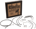 Burly Brand B30-1082 Extended Cable/Brake Line Kit for 14in. Gorilla Handlebars - Stainless Steel - sxspowersports